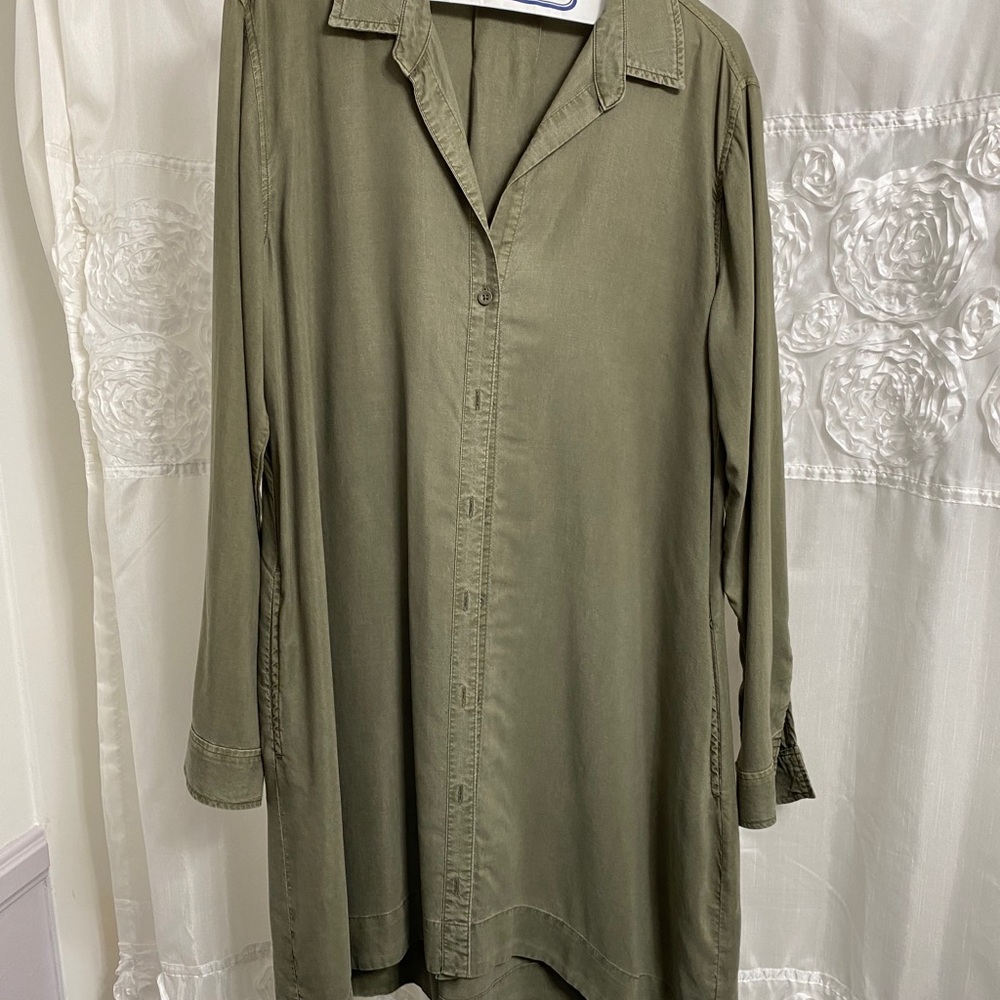 Green slip dress